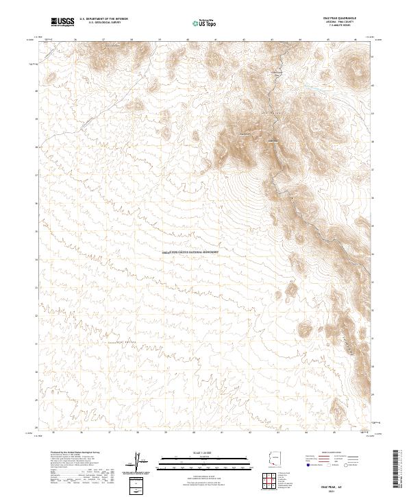 Diaz Peak, AZ — USGS 7.5-minute topo (2021)