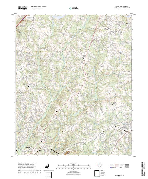 Belton West, SC — USGS 7.5-minute topo (2024)