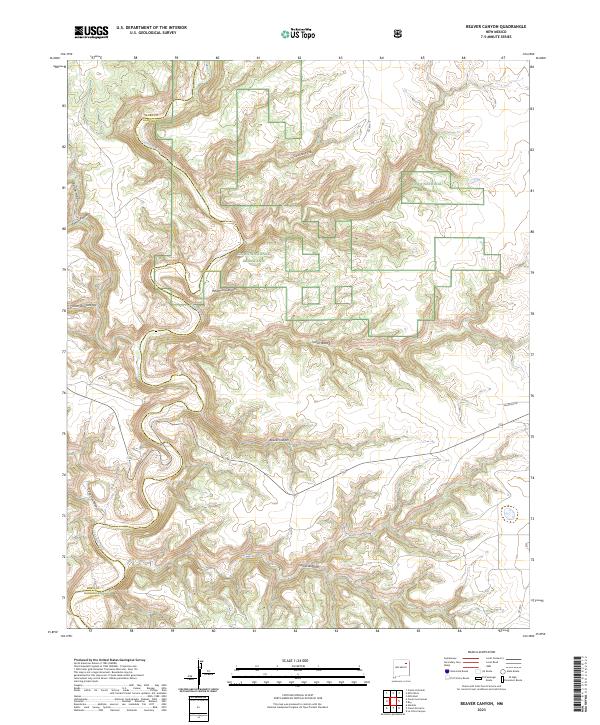 Beaver Canyon, NM — USGS 7.5-minute topo (2023)