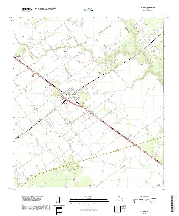 Placedo, TX — USGS 7.5-minute topo (2022)