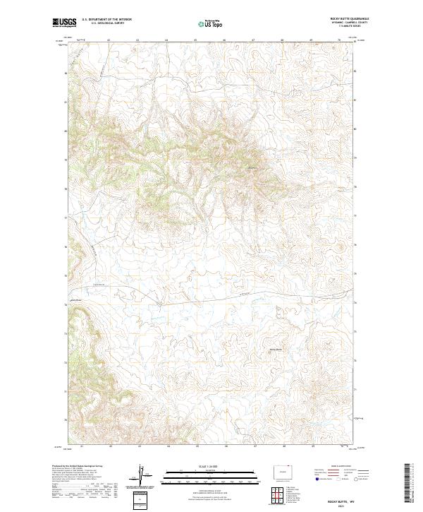 Rocky Butte, WY — USGS 7.5-minute topo (2021)