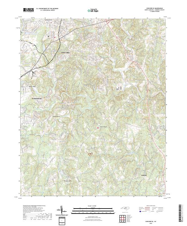 Concord SE, NC — USGS 7.5-minute topo (2022)