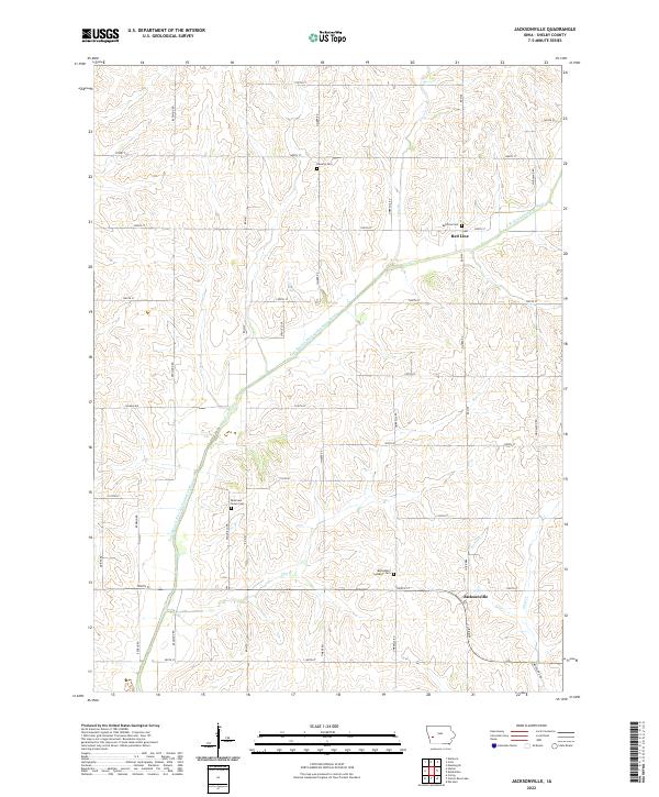 Jacksonville, IA — USGS 7.5-minute topo (2022)
