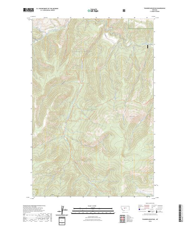 Thunder Mountain, MT — USGS 7.5-minute topo (2024)