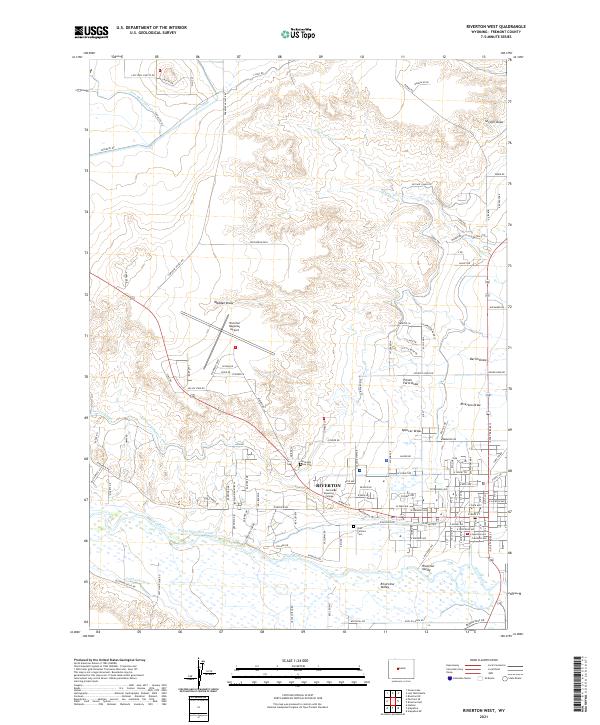 Riverton West, WY — USGS 7.5-minute topo (2021)