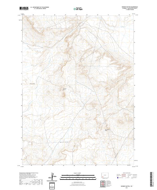 Whiskey Buttes, WY — USGS 7.5-minute topo (2021)