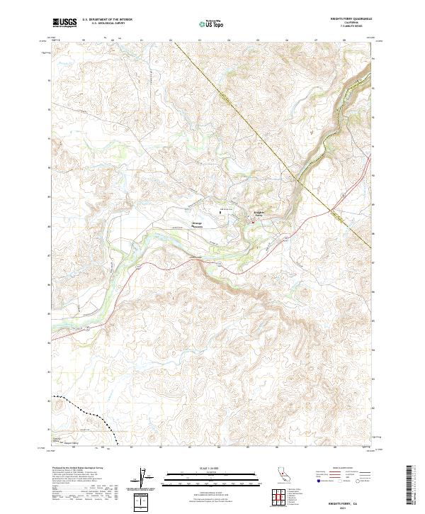 Knights Ferry, CA — USGS 7.5-minute topo (2021)
