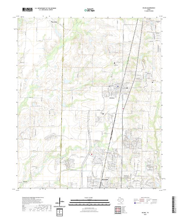 Celina, TX — USGS 7.5-minute topo (2022)