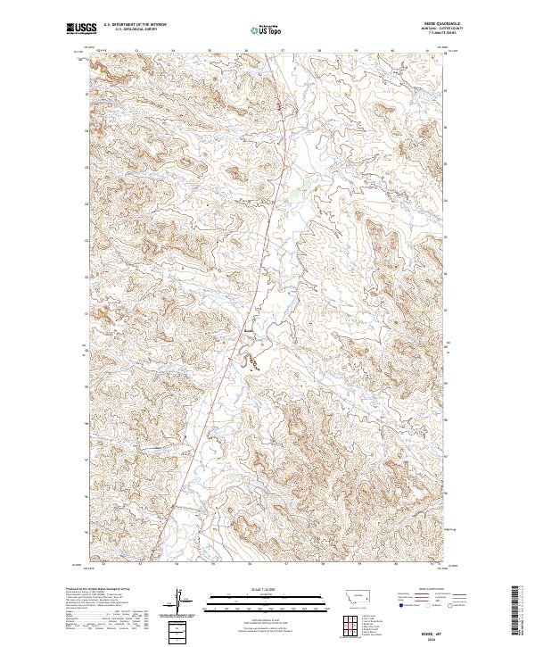 Beebe, MT — USGS 7.5-minute topo (2024)