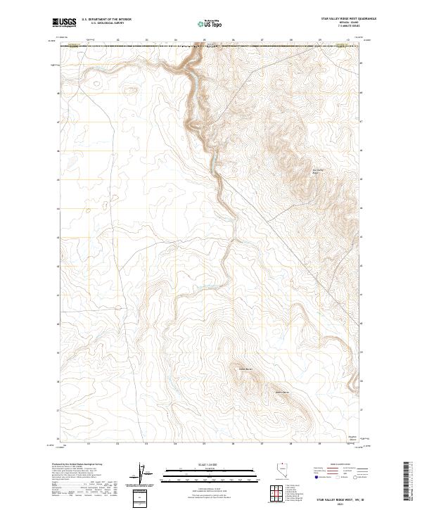 Star Valley Ridge West, NV-ID — USGS 7.5-minute topo (2021)