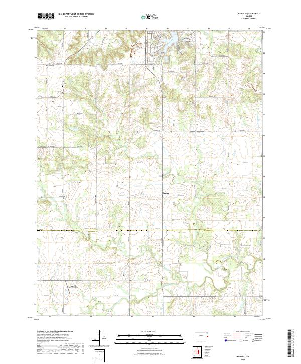 Mantey, KS — USGS 7.5-minute topo (2022)
