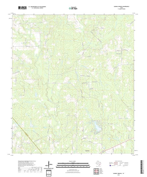 Sawmill Branch, TX — USGS 7.5-minute topo (2022)