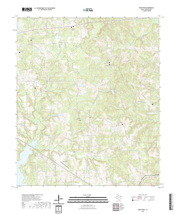 Hope Pond, TX — USGS 7.5-minute topo (2022)
