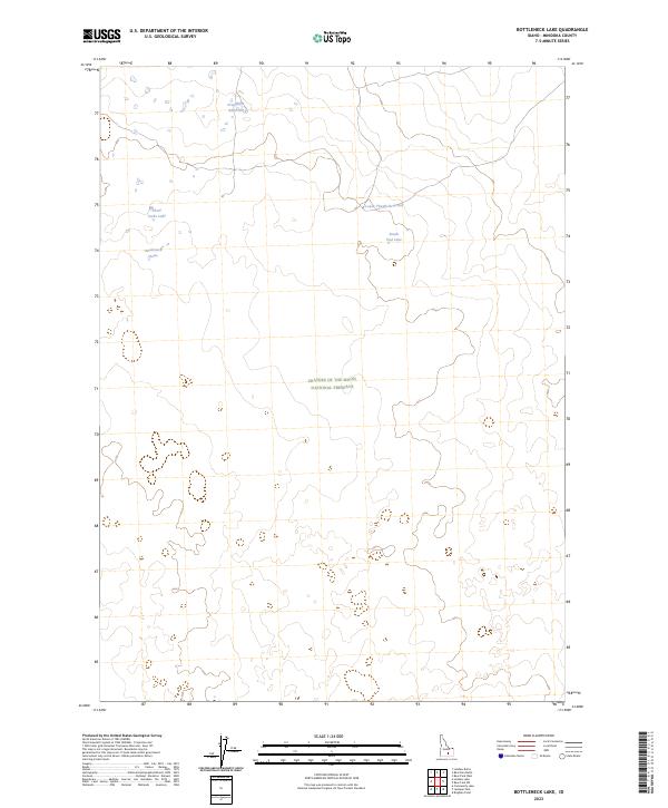 Bottleneck Lake, ID — USGS 7.5-minute topo (2023)