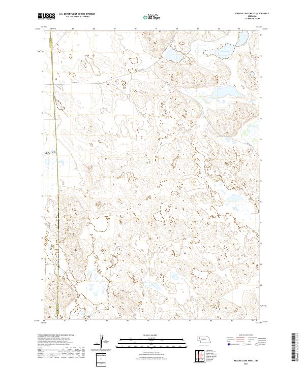 Krause Lake West, NE — USGS 7.5-minute topo (2021)
