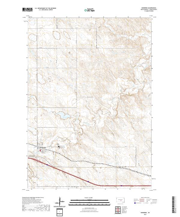 Kennebec, SD — USGS 7.5-minute topo (2021)