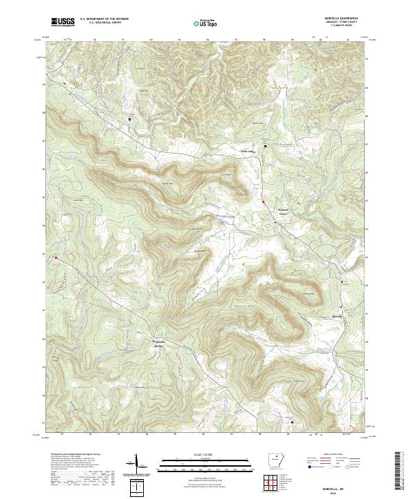 Marcella, AR — USGS 7.5-minute topo (2024)