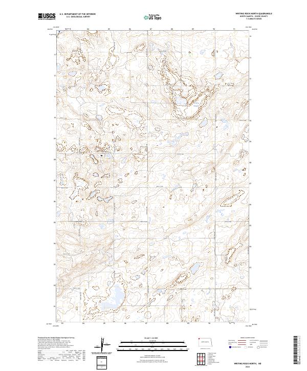 Writing Rock North, ND — USGS 7.5-minute topo (2024)