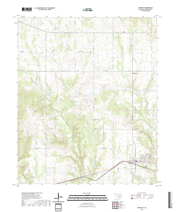 Bokchito, OK — USGS 7.5-minute topo (2022)