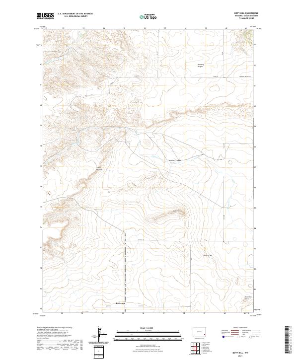 Doty Hill, WY — USGS 7.5-minute topo (2021)