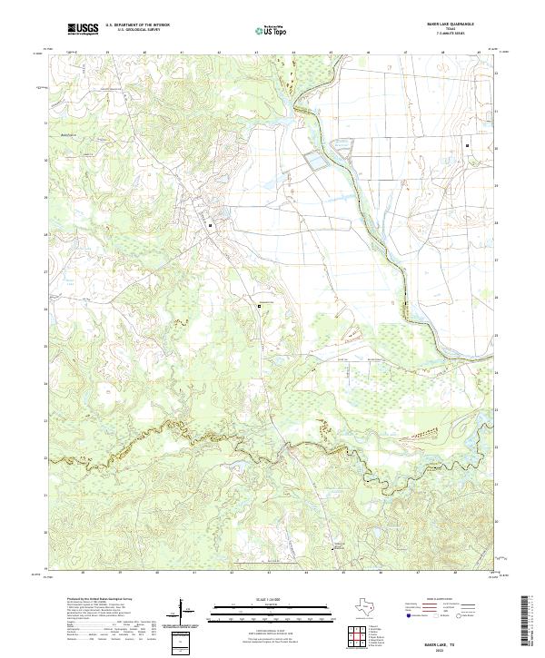Baker Lake, TX — USGS 7.5-minute topo (2022)