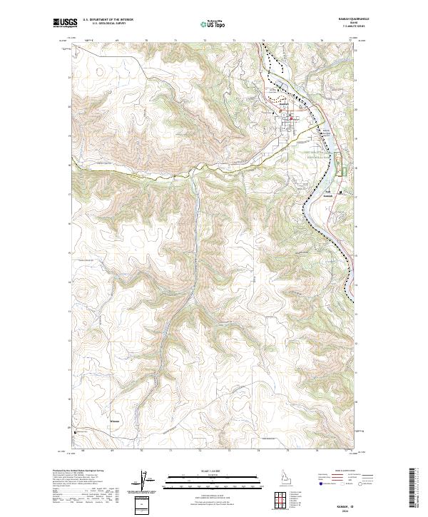 Kamiah, ID — USGS 7.5-minute topo (2024)