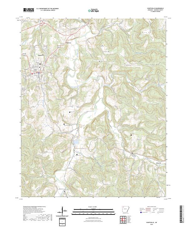 Huntsville, AR — USGS 7.5-minute topo (2024)