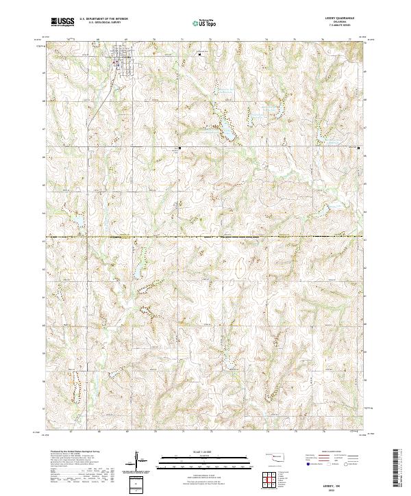 Leedey, OK — USGS 7.5-minute topo (2022)