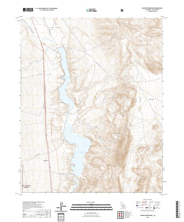 Haiwee Reservoirs, CA — USGS 7.5-minute topo (2021)