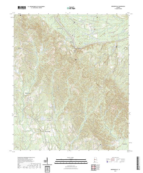 Brewersville, AL — USGS 7.5-minute topo (2024)