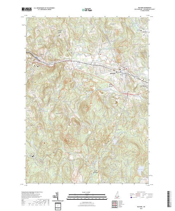 Milford, NH — USGS 7.5-minute topo (2024)