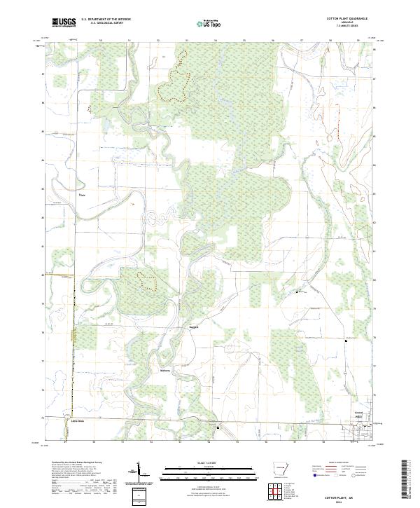 Cotton Plant, AR — USGS 7.5-minute topo (2024)