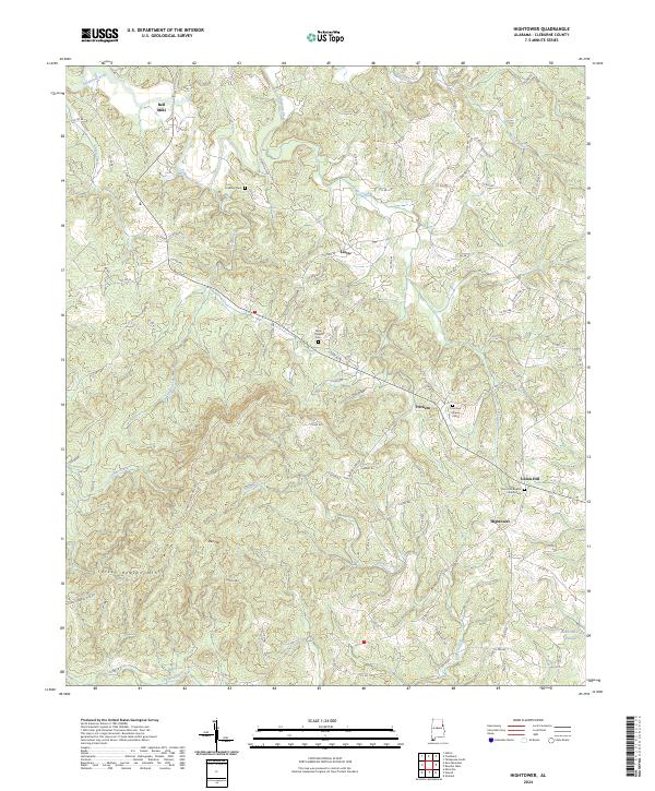 Hightower, AL — USGS 7.5-minute topo (2024)