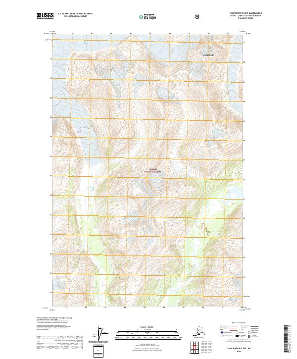 Taku River B-5 SW, AK — USGS 7.5-minute topo (2021)