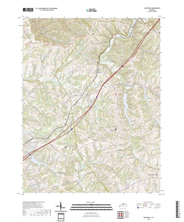 Smithfield, KY — USGS 7.5-minute topo (2022)
