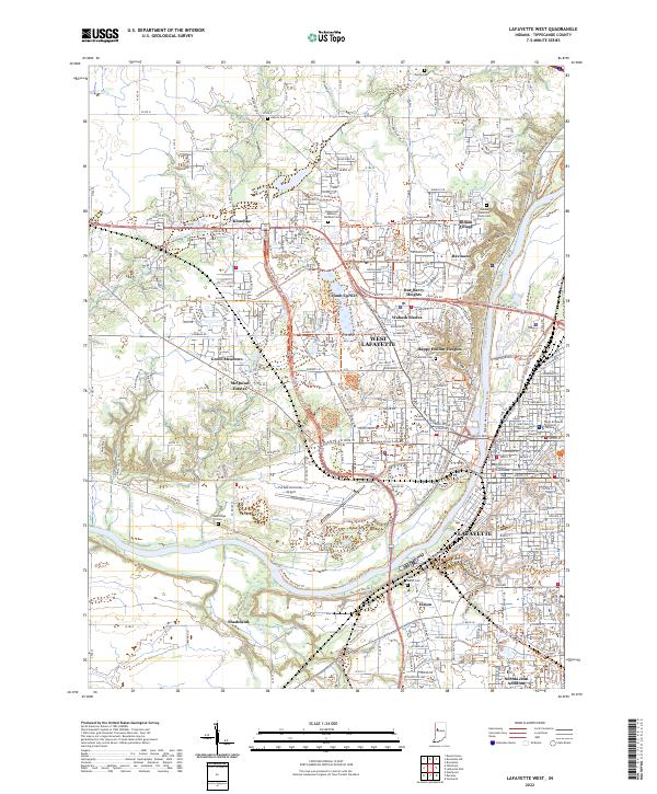 Lafayette West, IN — USGS 7.5-minute topo (2022)