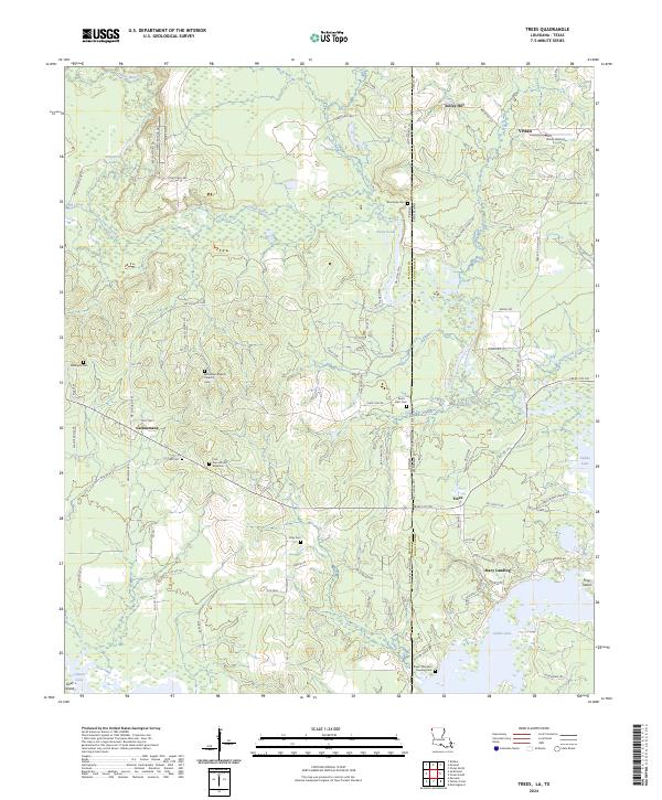 Trees, LA-TX — USGS 7.5-minute topo (2024)