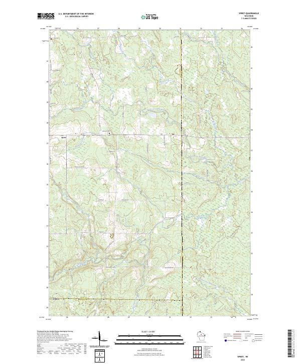 Spirit, WI — USGS 7.5-minute topo (2023)