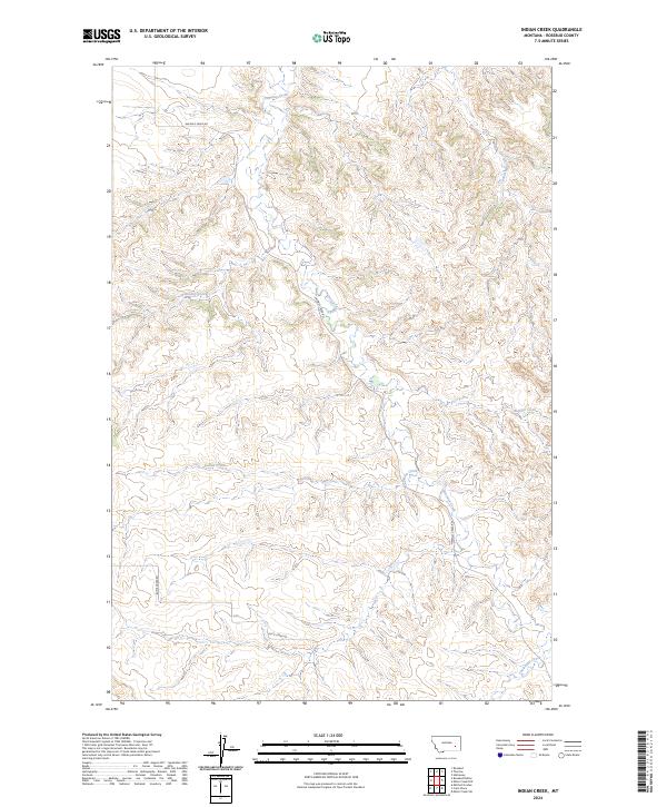 Indian Creek, MT — USGS 7.5-minute topo (2024)