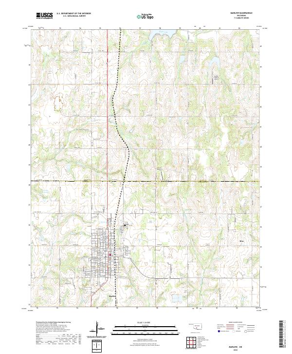 Marlow, OK — USGS 7.5-minute topo (2022)