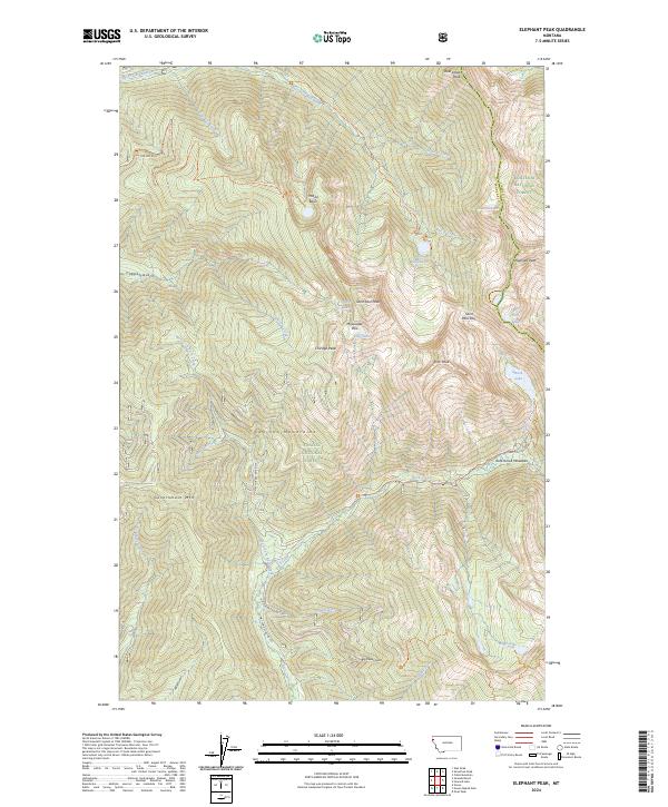 Elephant Peak, MT — USGS 7.5-minute topo (2024)