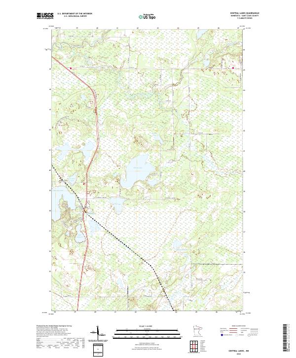 Central Lakes, MN — USGS 7.5-minute topo (2022)