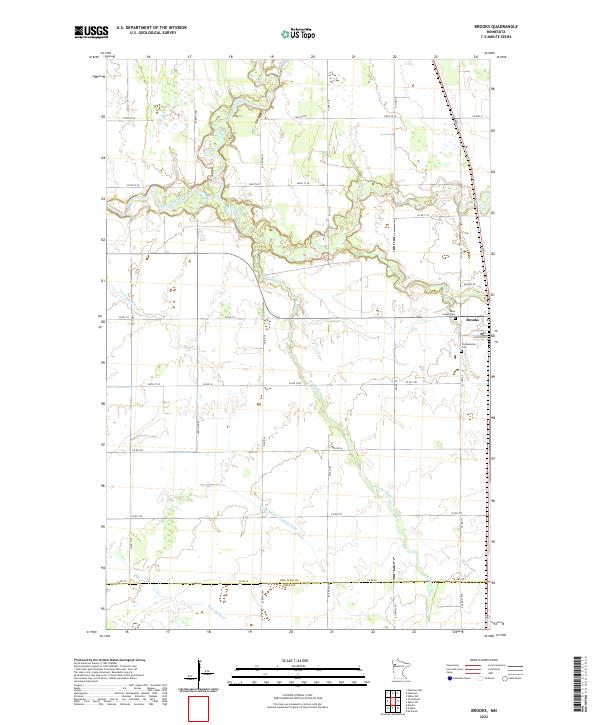 Brooks, MN — USGS 7.5-minute topo (2022)