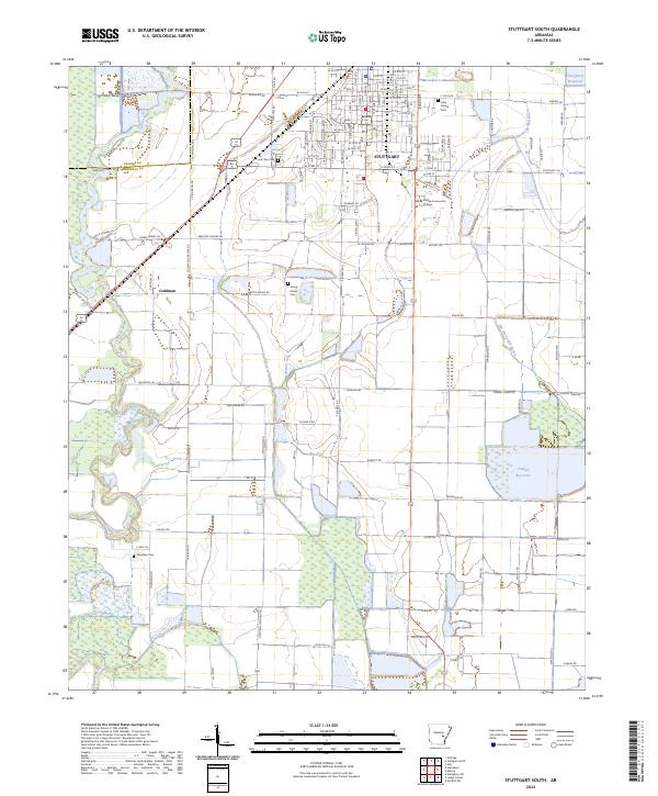 Stuttgart South, AR — USGS 7.5-minute topo (2024)