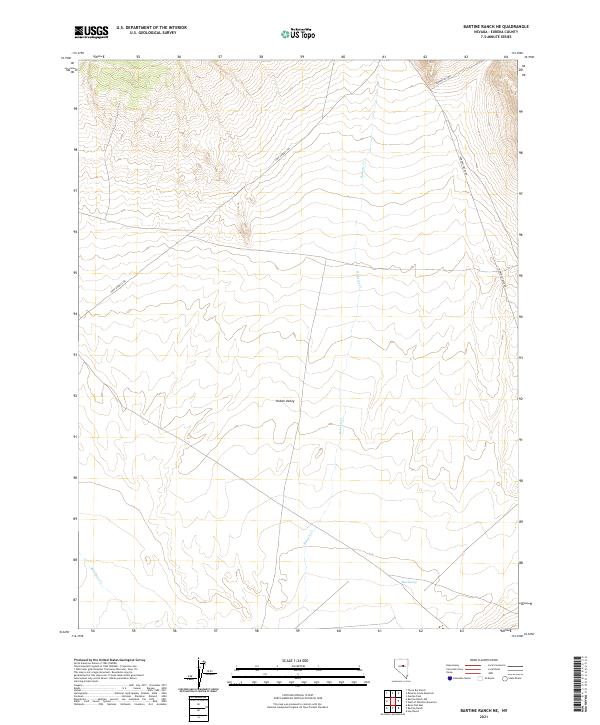 Bartine Ranch NE, NV — USGS 7.5-minute topo (2021)