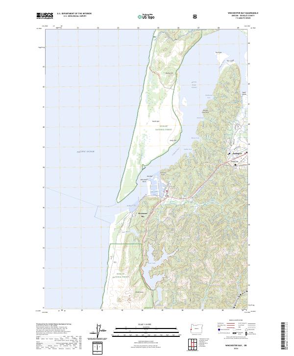 Winchester Bay, OR — USGS 7.5-minute topo (2024)