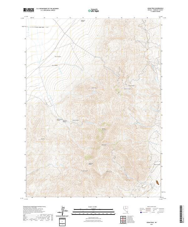 Adam Peak, NV — USGS 7.5-minute topo (2021)