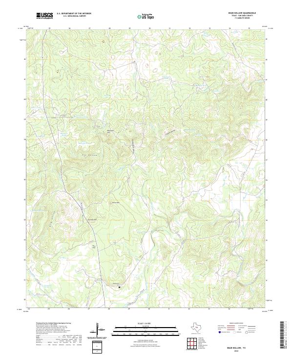 Bear Hollow, TX — USGS 7.5-minute topo (2022)