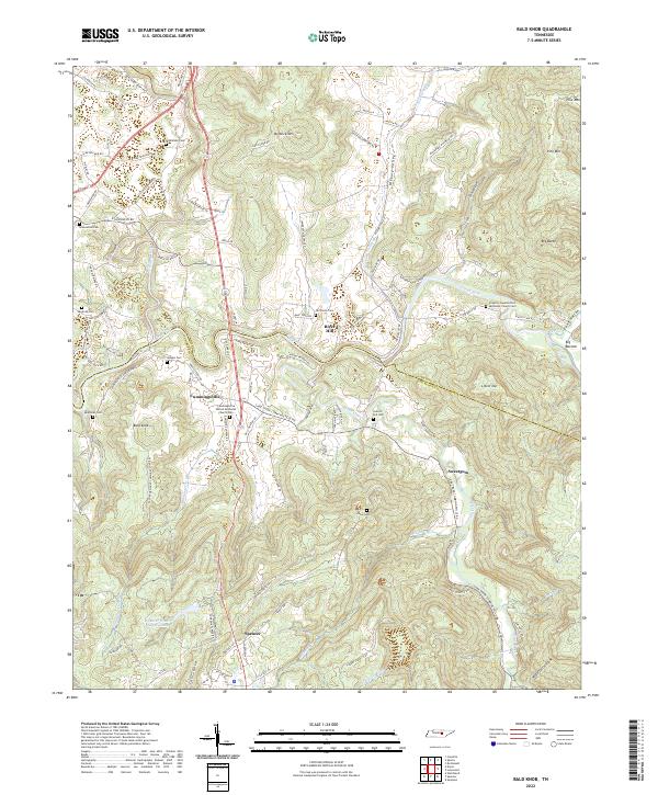 Bald Knob, TN — USGS 7.5-minute topo (2022)