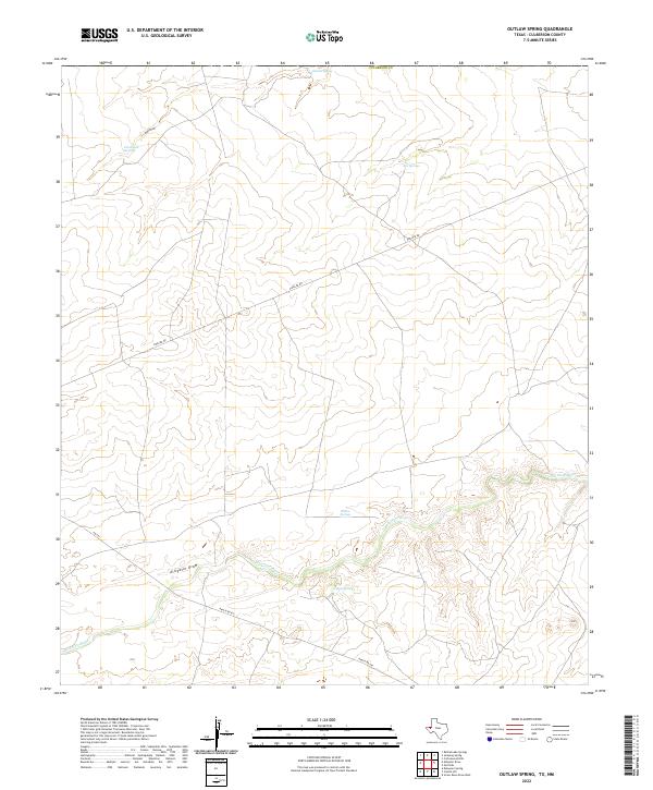 Outlaw Spring, TX-NM — USGS 7.5-minute topo (2022)
